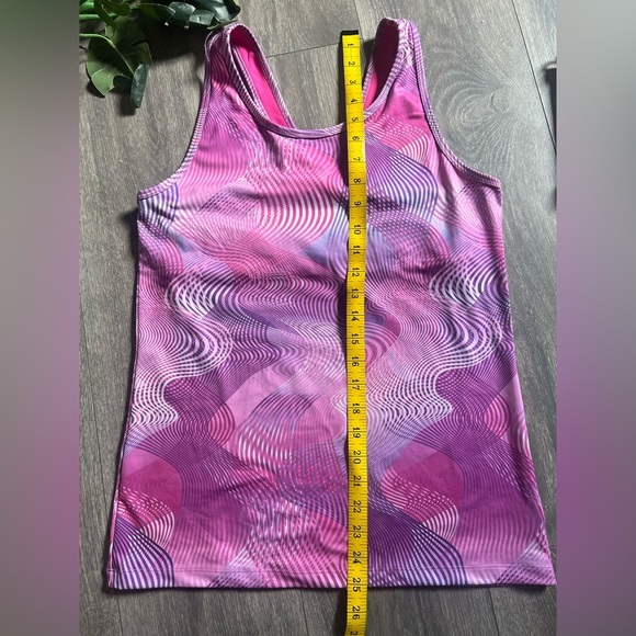 C9 by Champion Tri - Colored Built in Bra Swirl Patterned Tank Top Purple Pink - Picture 10 of 10